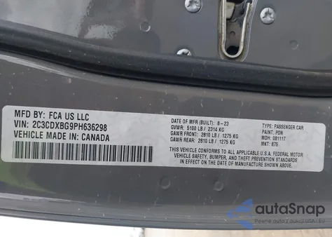 2023 Dodge Charger Sxt from USA, damaged, VIN 2C3CDXBG9PH636298